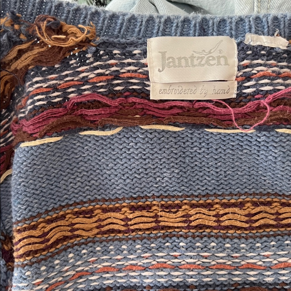 Jantzen Hand Embroidered Western Colorful Knit Cardigan - Picture 6 of 8